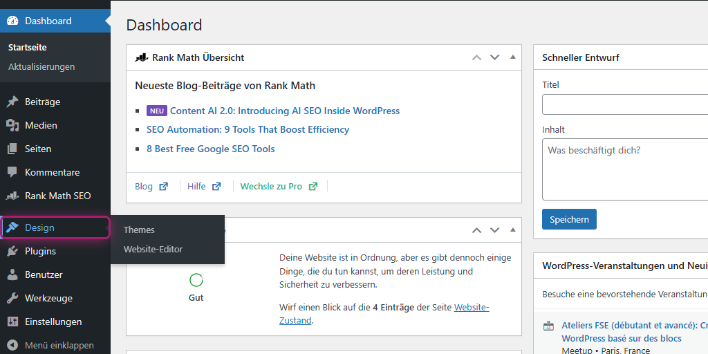 WordPress Dashboard
