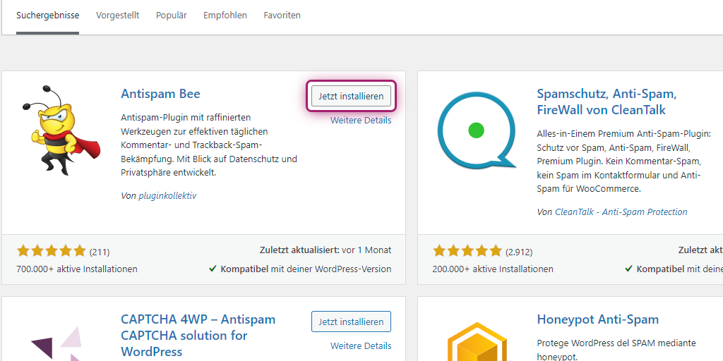 WordPress Plugin installieren 4