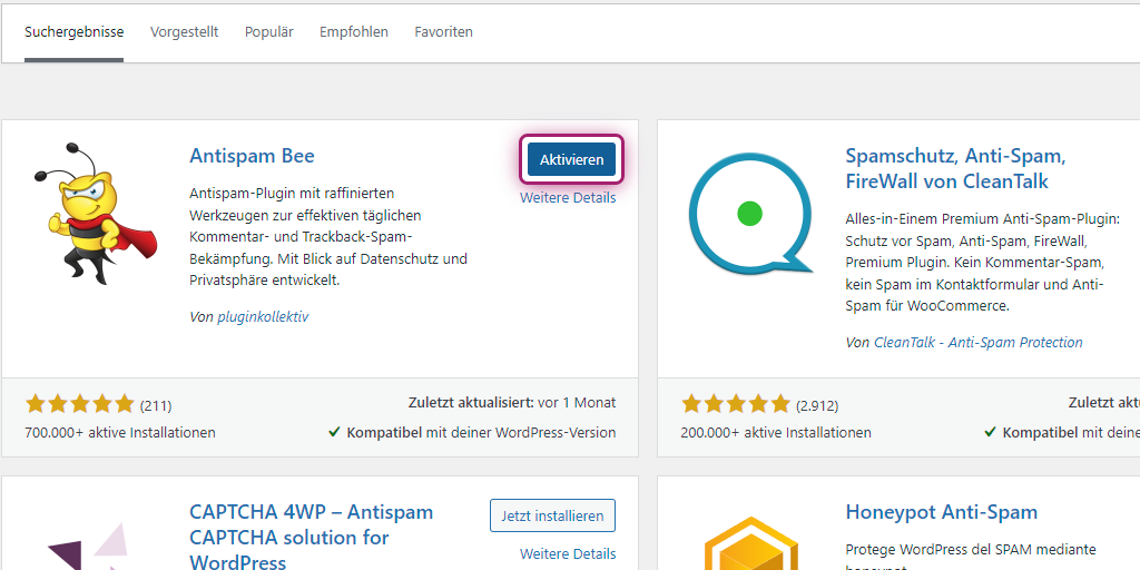 WordPress Plugin installieren 5 1