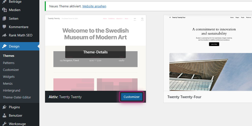 WordPress Theme installieren 7