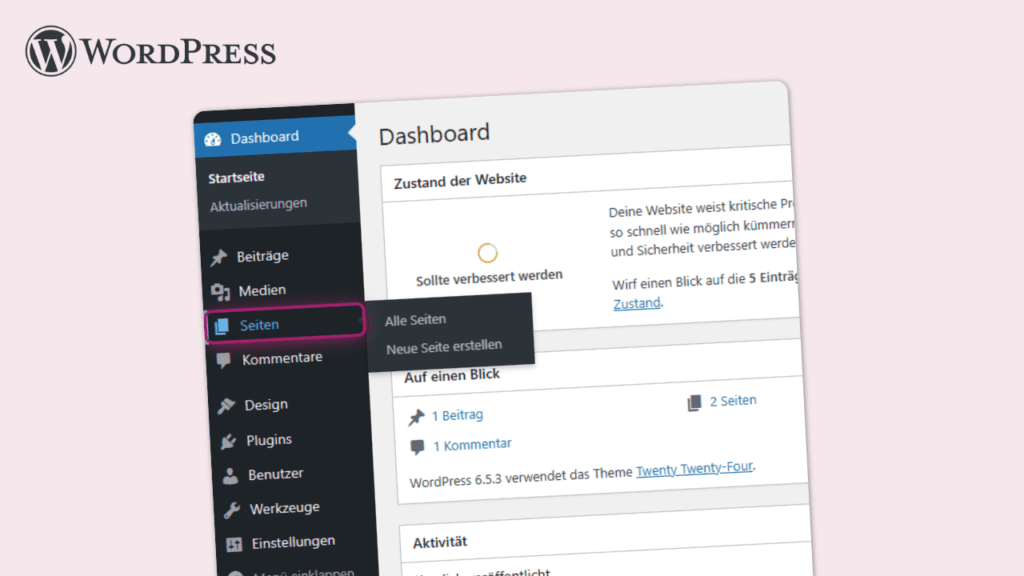 WordPress Seiten erstellen