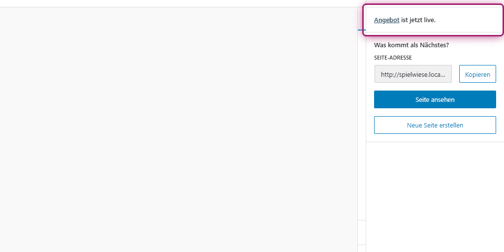 WordPress Seite ist jetzt live