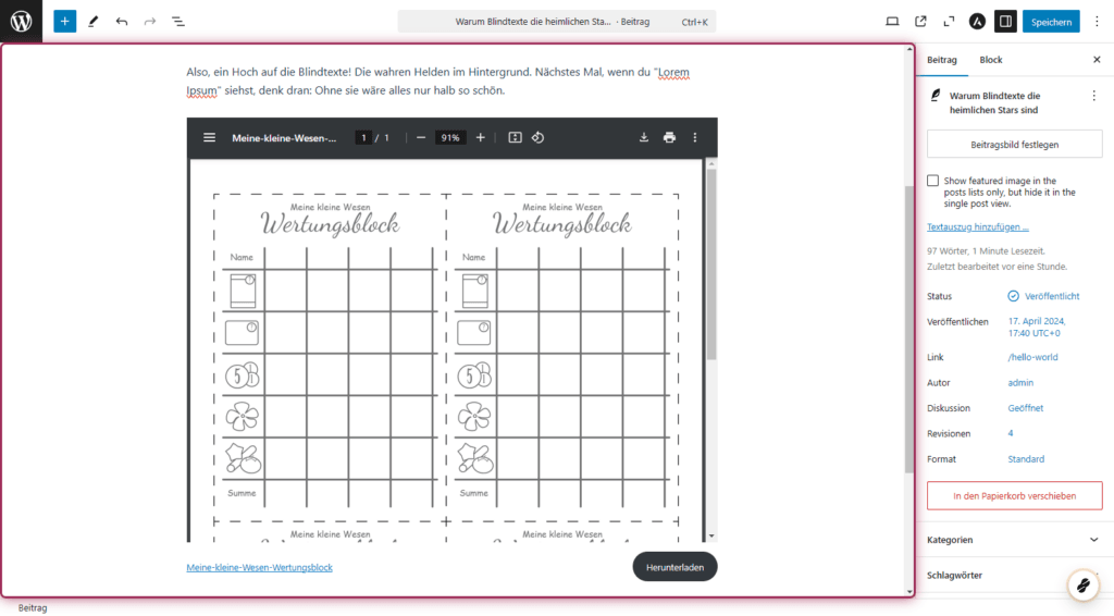 WordPress PDF einfuegen 6